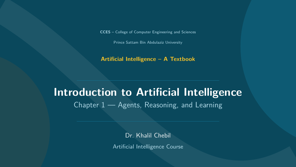 Chapter 1 — Introduction to Artificial Intelligence: title slide preview