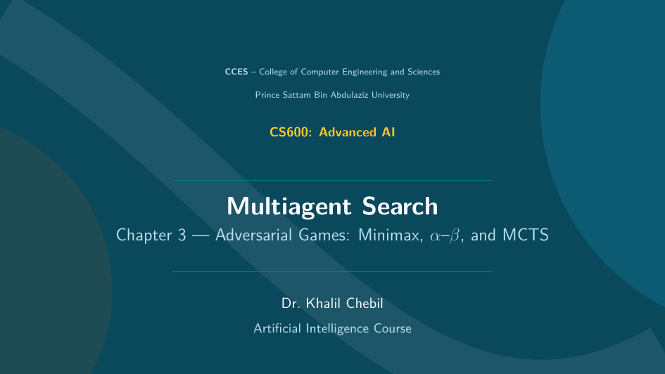 Chapter 3 — Multiagent Search: title slide preview